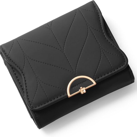 Leather Small Womens Wallet RFID Blocking Bifold Card Holder Coin Pocket - Picture 1 of 7